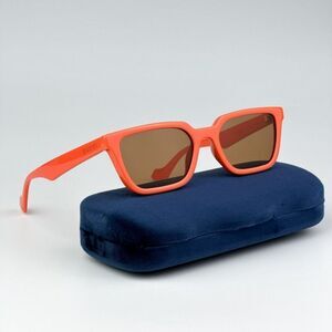 NEW Gucci GG1539S 004 Orange Brown Unisex Rectangle Sunglasses GG 1539S